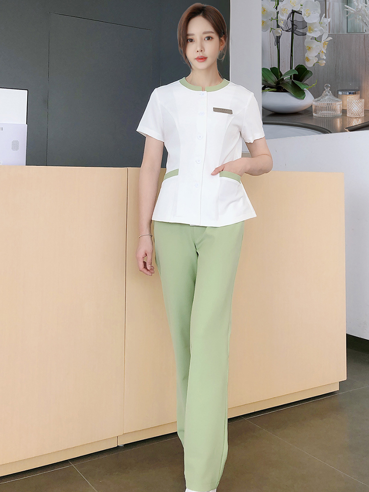 Health Wellness Home Care - Beauty Salon Summer Uniform Women's Long